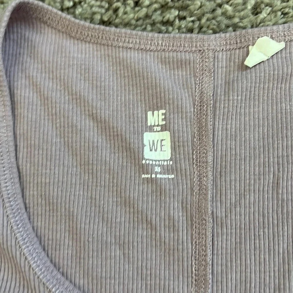 ME TO WE essentials lilac rose pink ribbed crop top - Picture 2 of 2